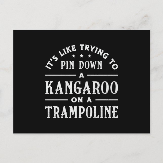 Kangaroo On A Trampoline Gymnast Trampolining Postcard (Front)