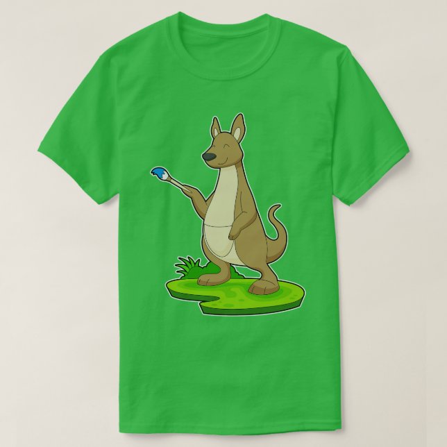 Kangaroo Painting Paint brush T-Shirt (Design Front)