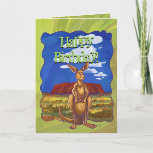 Kangaroo Party Centre Card