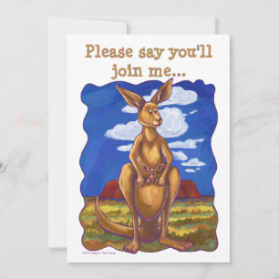 Kangaroo Party Centre Invitation