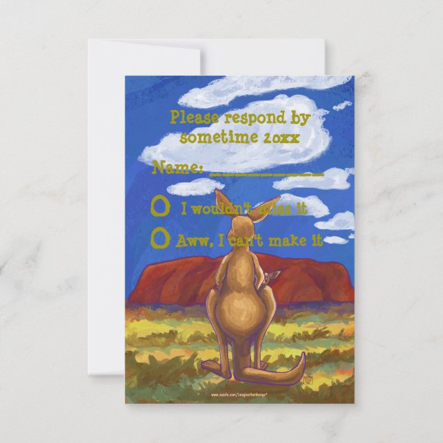 Kangaroo Party Centre Invitation (Back)