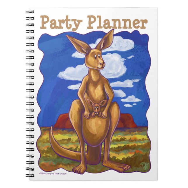 Kangaroo Party Centre Spiral Notebook (Front)