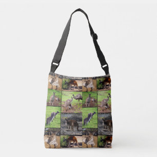 Kangaroo Photo Collage, Full Print Crossbody Bag. Bag