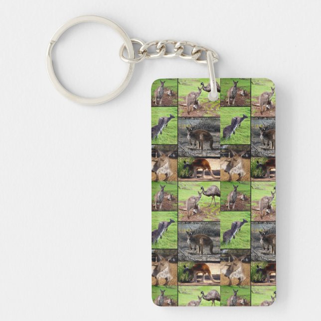 Kangaroo Picture Collage, Key Ring (Front)