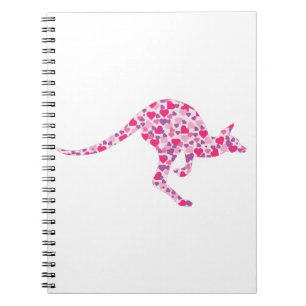 Kangaroo-Pink-Hearts Notebook
