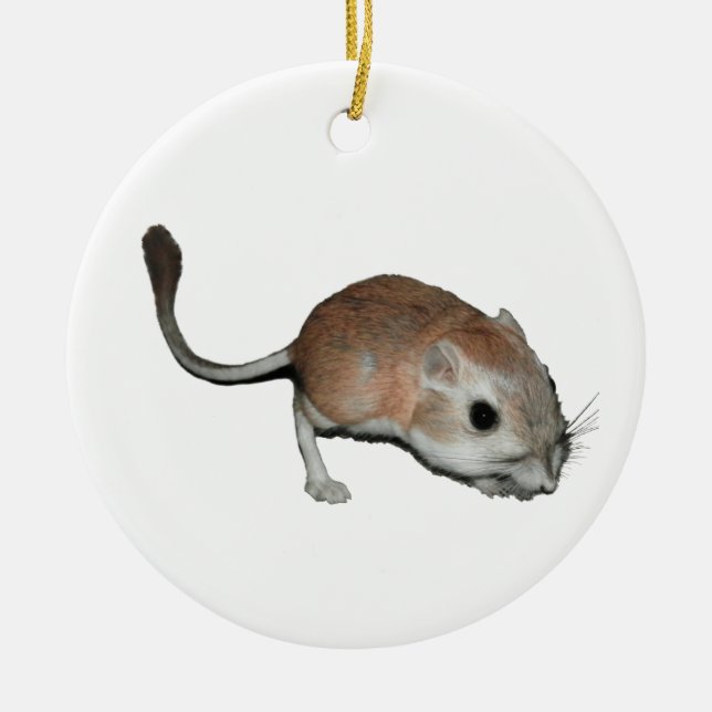 Kangaroo rat ceramic tree decoration (Front)
