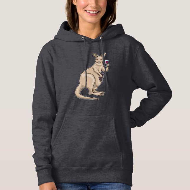 Kangaroo Red wine Hoodie (Front)