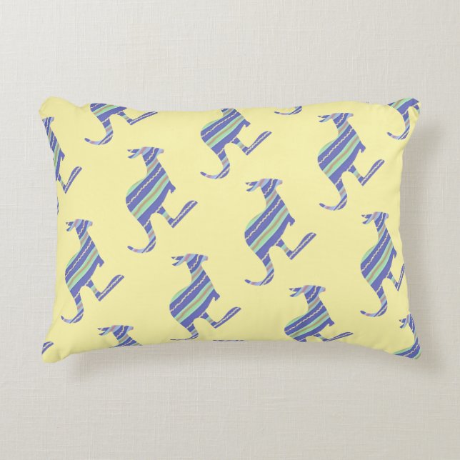 Kangaroo Repeat Children Kids Yellow   Decorative Cushion (Front)