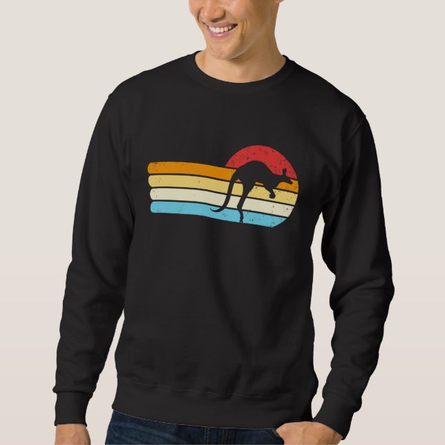 Kangaroo Retro Sunset Aussie Australia Kids Kangar Sweatshirt (Front)