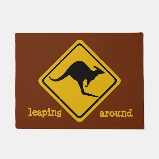kangaroo road sign - doormat (Front)