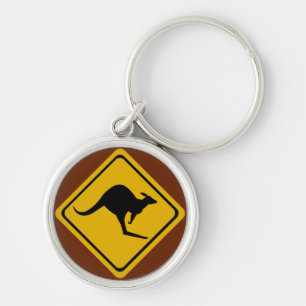 kangaroo road sign key ring