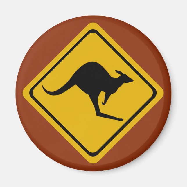 kangaroo road sign magnet (Front)