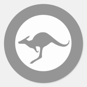Kangaroo Roundel Subdued Classic Round Sticker