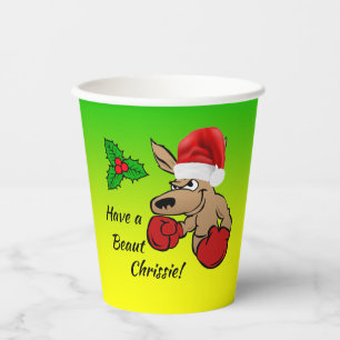 Kangaroo Santa Australian Christmas Party Paper Cups