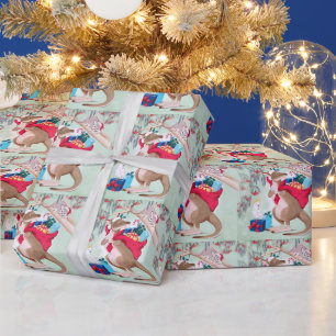 Kangaroo Santa Bag Possum Cockatoo Merry Christmas Wrapping Paper