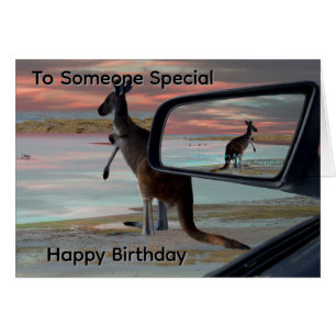 Kangaroo Seaside Breezes Illusion Art, Bday Card