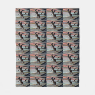 Kangaroo Seaside Breezes Illusion Art, Fleece Blanket