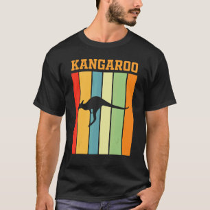 Kangaroo Shadow Silhouette In Retro Colours T-Shirt