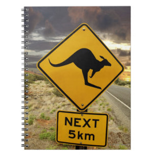 Kangaroo sign, Australia Spiral Notebook