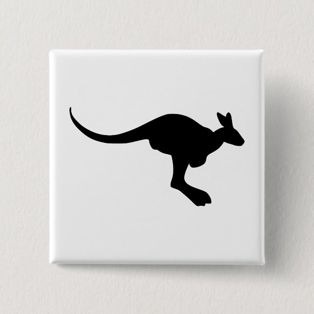 Kangaroo Silhouette 15 Cm Square Badge (Front)