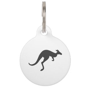 kangaroo silhouette - Choose background color Pet Tag