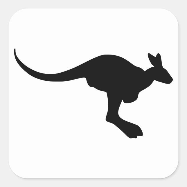 Kangaroo Silhouette Square Sticker (Front)