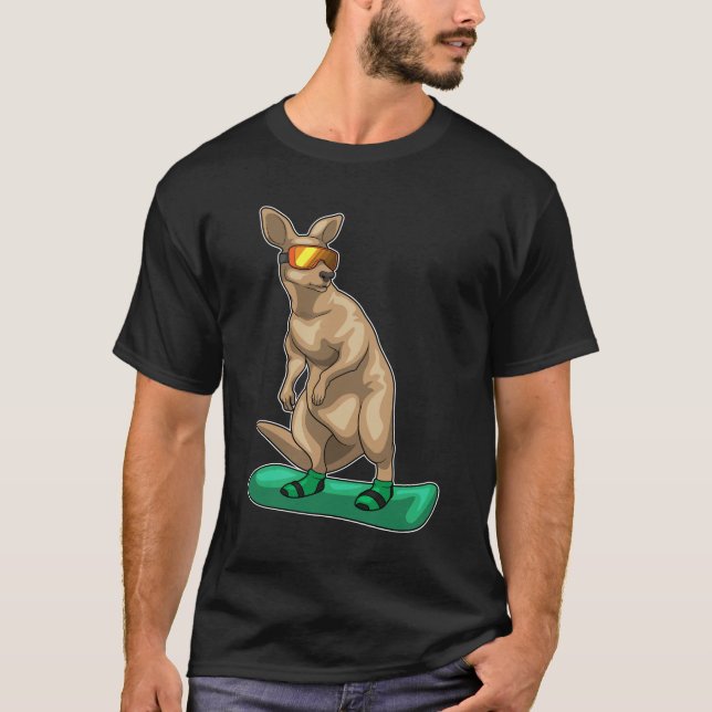 Kangaroo Snowboard Winter sports T-Shirt (Front)
