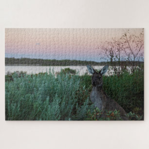 Kangaroo Sunset at the Lake Australia, 1014 pieces Jigsaw Puzzle