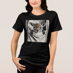 Kangaroo T-shirt, Cute Baby Joey Design Tri-Blend Shirt
