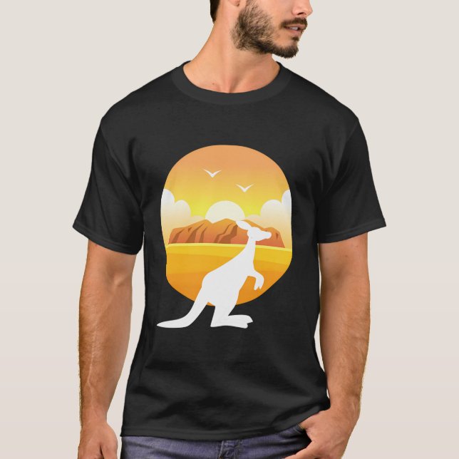 Kangaroo Uluru Kata Tjuta National Park Australia T-Shirt (Front)