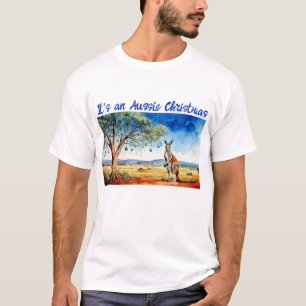 Kangaroo under gumtree with Christmas baubles T-Shirt