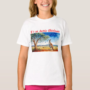 Kangaroo under gumtree with Christmas baubles T-Shirt