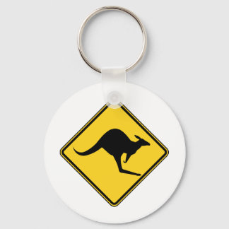 kangaroo warning danger in australia day key ring