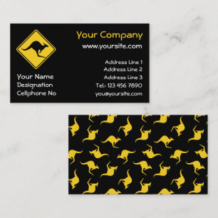 Kangaroo Warning Sign Business Card