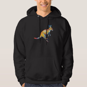 Kangaroo Watercolor Graphic Australia Exotic Anima Hoodie