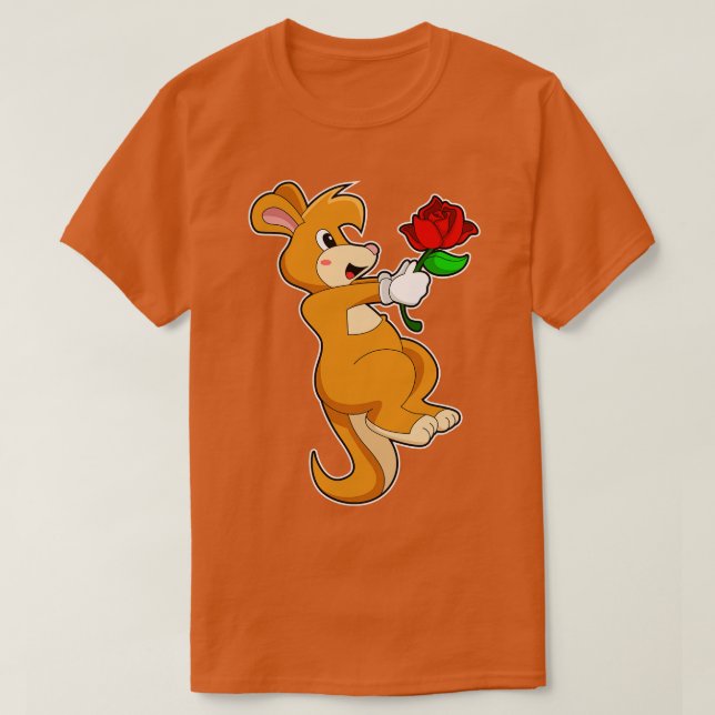 Kangaroo with Flower T-Shirt (Design Front)