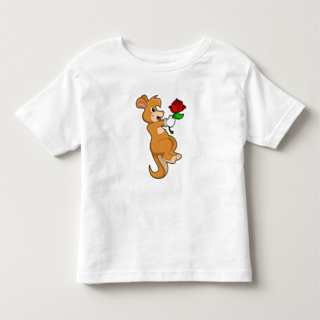 Kangaroo with Flower Toddler T-Shirt (Front)