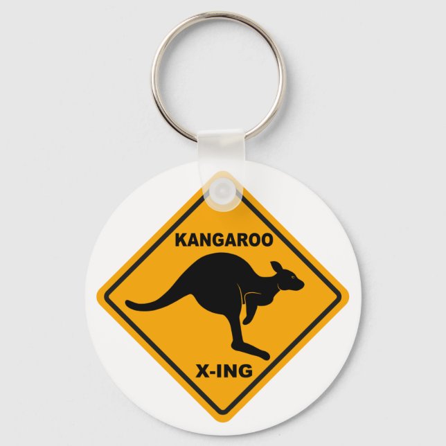 Kangaroo Xing Sign Key Ring (Front)