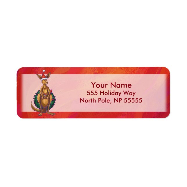 Kangaroo Xmas On Red (Front)