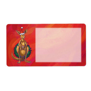 Kangaroo Xmas On Red
