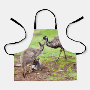 Kangaroos And Emu, Kids Full Print Apron
