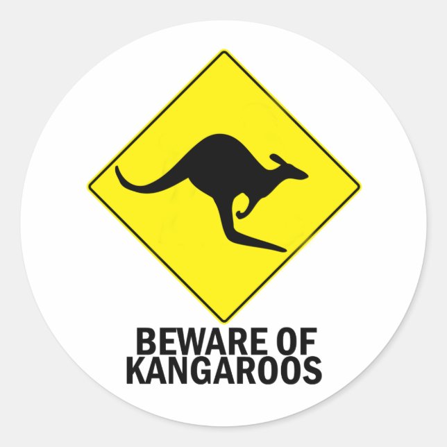 Kangaroos Classic Round Sticker (Front)