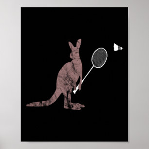 Kangaroos Dminton Australia Marsupials Bouncing Poster
