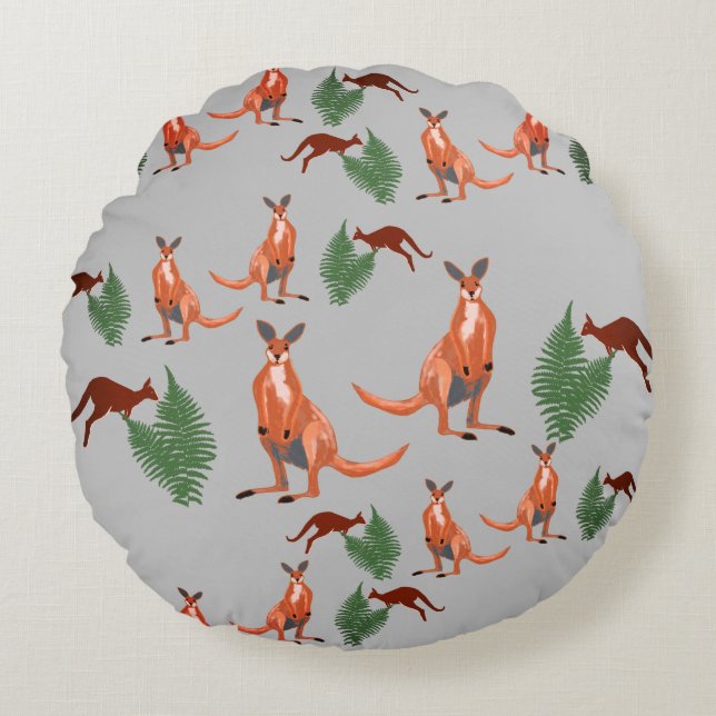 Kangaroos Love Round Cushion (Front)