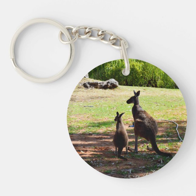 Kangaroos Near The River, Key Ring (Front)