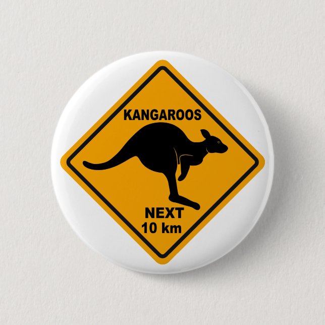 Kangaroos Next 10 km 6 Cm Round Badge (Front)