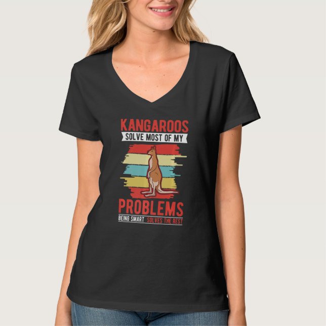 Kangaroos solve most of my problems Kangaroo Premi T-Shirt (Front)