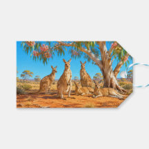 Kangaroos under flowering gumtree Happy Birthday