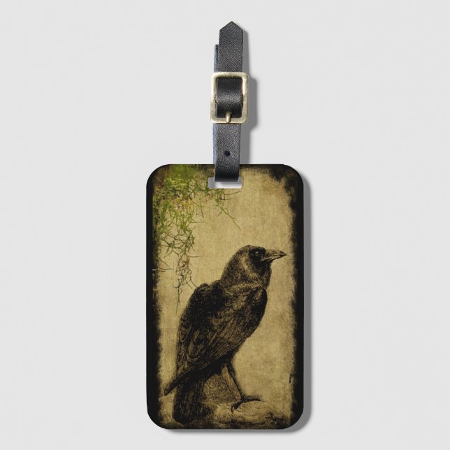 Kaniki's Mossy Raven- Luggage Tag..... Tag (Front Vertical)