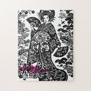 Kanji Art: Oiran (Courtesan) of Edo Period Japan Jigsaw Puzzle
